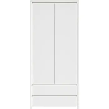 Šatní skříň Kaspian skříň REG2D2S bílá/bílá mat