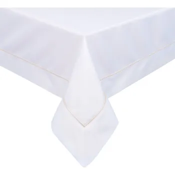 ubrus Bílý ubrus se zlatým lemem MADELE 140x180 cm