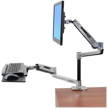 Držák monitoru ERGOTRON WF-LX, POLISHED, WorkFit-LX, Sit-Stand Desk Mount System, stolní držák pro monitor (max 42") a klávesnici