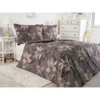 Povlečení Recenze B.E.S. Petrovice Preko hnědé 140 x 200, 70 x 90 cm zipový uzávěr