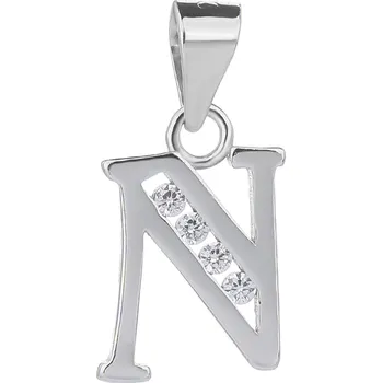 Přívěsek Bealio BEALIO Stříbrný přívěsek PÍSMENO N se zirkony 03-02894-0367