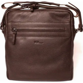 Kabelka Velká kvalitní kožená tmavěhnědá crossbody taška Marta Ponti C49