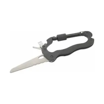 karabina nůž karabina multifunkční, Multifunkční celokovová karabina 5v1