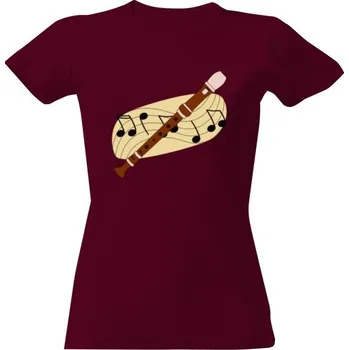 Dámské tričko Tričko s potiskem Flétna a noty dámské