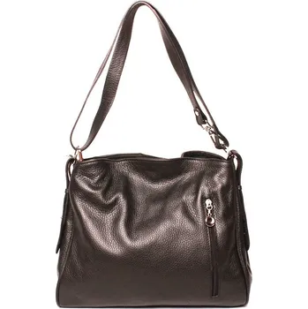 Kabelka Dvouoddílová kožená černá kabelka na rameno i crossbody 22.2