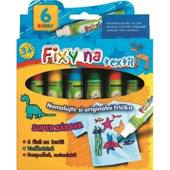 Speciální výtvarná barva Fixy na textil 6 odstínů