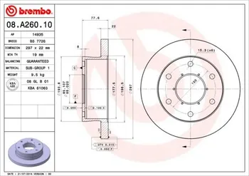 Brzdový kotouč Brembo 08.A260.10