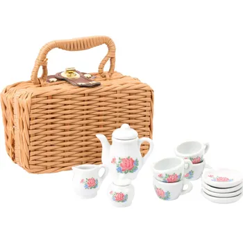 nádobí do dětské kuchyňky Small Foot Kávová souprava v kufříku 14 ks