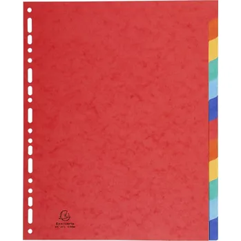 Rozlišovač Exacompta, A4 maxi, prešpán, mix barev, 12 ks