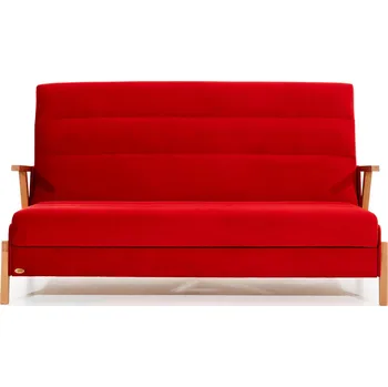 Sedací souprava Pohovka Pedro Clic-Clac s rozkladem, úložným prostorem a čalouněnými zády, z bukového dřeva