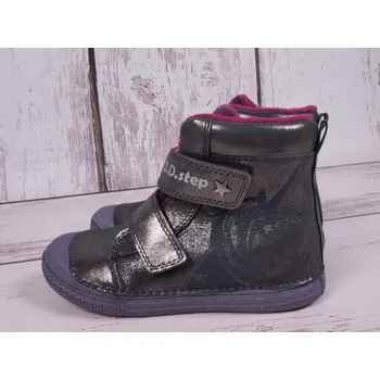 Dívčí zimní obuv D.D.step Zimní boty kožené boty D. D. step W049-573 tm. šedé metalic s jednorožcem velikost: 36