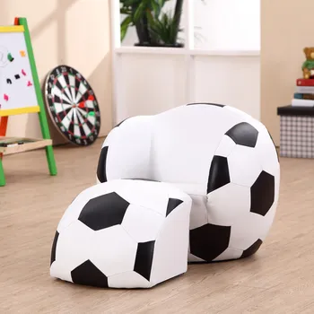 Dětská skříň Dětské křeslo s taburetem "Fotbalista" 51,5 x 47,5 x 43 cm | černá + bílá