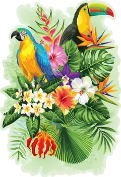 Puzzle Wooden City Tropičtí ptáci 300 dílků