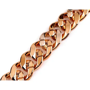 Designový řetěz k výrobě a zdobení oděvů a doplňků šíře 34 mm, metráž, barva 1 růžové zlato