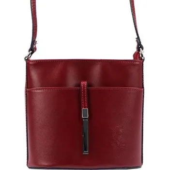 Kabelka Malá kožená višňová crossbody kabelka no. 52