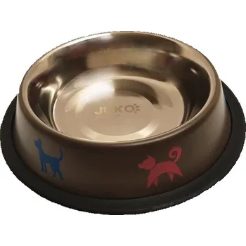 Miska pro psa JUKO Nerezová miska hnědá s potiskem Objem: 1,55l