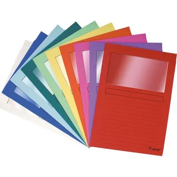 Kancelář Zakládací obal s okénkem Exacompta, A4, karton, mix barev, 10ks