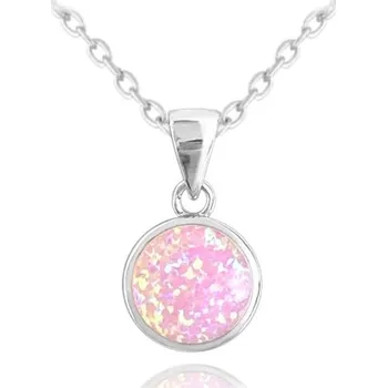 Náhrdelník Stříbrný náhrdelník s růžovým opálem JMAS0131PN45