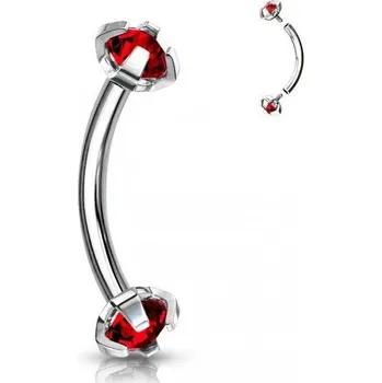 Piercing Piercing do obočí s vnitřním závitem (červená)