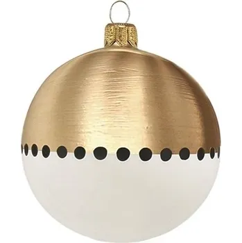 Glassor Vánoční baňka 6 cm zlatá/bílá