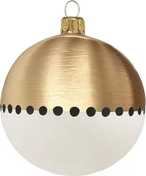 Vánoční ozdoba Glassor Vánoční baňka 6 cm zlatá/bílá