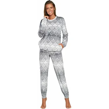 Dámské pyžamo Italian Fashion Snow bílé s šedými vločkami