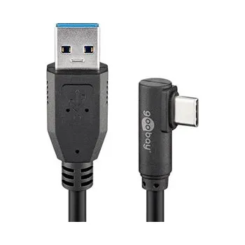 Datový kabel goobay USB 5Gbps kabel USB3.0 A(M) - USB C(M) lomený, 3m, černý (66504) - 11.92.9045
