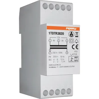 Transformátor Wallair 1TDTR3820 zvonkový transformátor 4 V, 8 V, 12 V 2 A