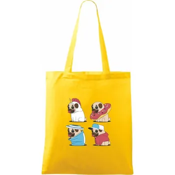 Mops v převleku - Taška bavlněná - 42 x 38 cm ( Žlutá )