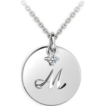 Danfil DF P120 písmeno M bílé zlato s briliantem Přívěsek Danfil DF P120 písmeno M bílé zlato s briliantem