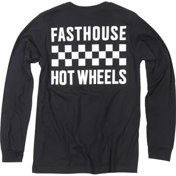 Fasthouse Stacked Hot Wheels LS Tee Black Velikost: XL
