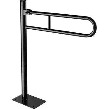 Madlo do koupelny wela MADLO K WC SKLOPNÉ PODLAHOVÉ ČERNÉ PREMIUM Délka: 90 cm, Průměr: 25 mm