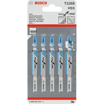 Pilový plátek BOSCH Pilový plátek do kmitací pily T 118 B, 5ks 2608631014 free_store_pickup