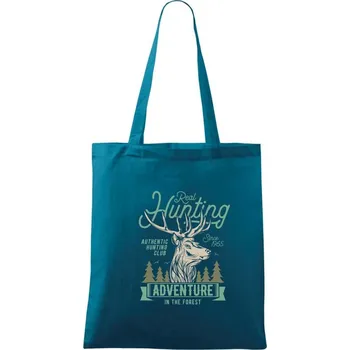 Real Hunting in the Forest - Taška bavlněná - 42 x 38 cm ( Petrolejová )