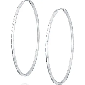 Náušnice NUBIS® Stříbrné náušnice kruhy 55 mm - NB-3492