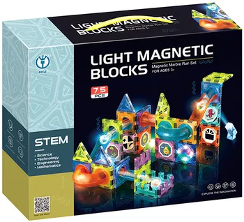 Kuličková dráha Sparkys Light Magnetic Blocks 75 ks