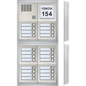 Poštovní schránka Zvonkové tablo TESLA GARANT pro zazdění - 24 účastníků - VERTIKÁLNĚ