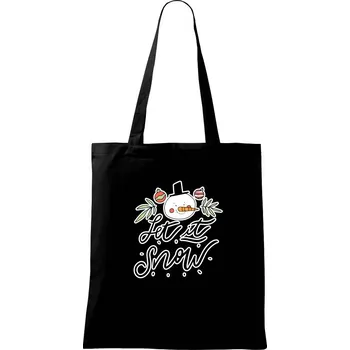 Sněhulák - let it snow - Taška bavlněná - 42 x 38 cm ( Černá )
