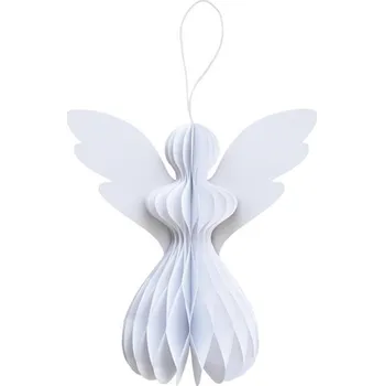 Vánoční ozdoba Delight Department Bílý papírový anděl 22 cm