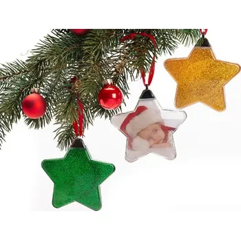 Rám na obraz Vánoční ozdoba ve tvaru hvězdy zlaté kph