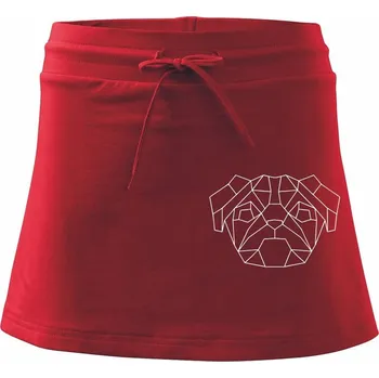 Dámská sukně Mops - Geometrie - jednoduchý - Sportovní sukně - two in one - XS ( Červená )