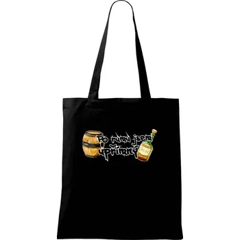 Po rumu jsem upřímný - Taška bavlněná - 42 x 38 cm ( Černá )