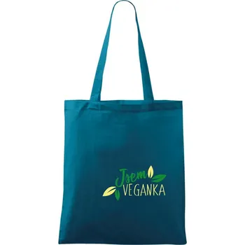 Jsem vegan / veganka - Taška bavlněná - 42 x 38 cm ( Petrolejová )