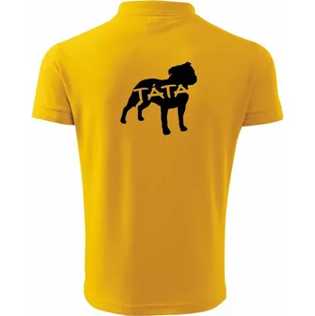 Pánská košile Stafordširský bullteriér táta obrys - Polokošile pánská Pique Polo 203 - S ( Žlutá )