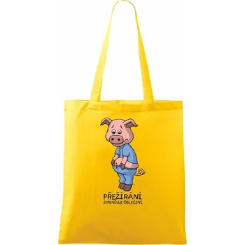 Přežírání zmenšuje oblečení (Hana-creative) - Taška bavlněná - 42 x 38 cm ( Žlutá )