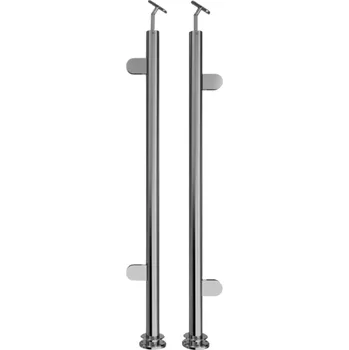 Zábradlí Sloupek zábradlí KRAJNÍ na schodiště V2 vrchní kotvení -sklo