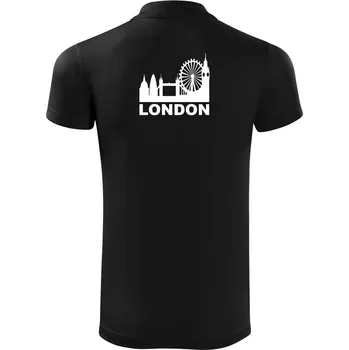 Pánská košile London Silueta - Polokošile Victory sportovní (dresovina) - M ( Černá )