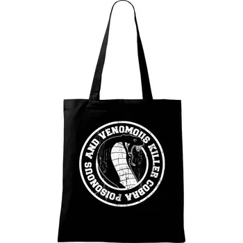 Nákupní taška Snake poisonouscobra - Taška bavlněná - 42 x 38 cm ( Černá )