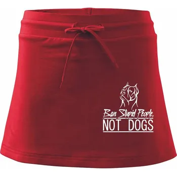 Dámská sukně Ban stupid people no dogs - Sportovní sukně - two in one - XS ( Červená )