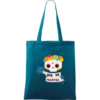 Dia de muertos - Taška bavlněná - 42 x 38 cm ( Petrolejová )